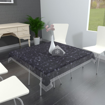 MONKDECOR Solid 2 Seater Table Cover(Transparent, PVC)