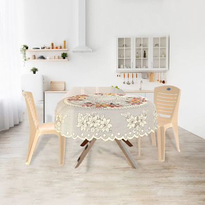 EASTTARDOMM Floral 2 Seater Table Cover(Rust Small (Net Cloth), Cotton)