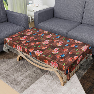 KUBER INDUSTRIES Self Design 4 Seater Table Cover(Maroon, PVC)