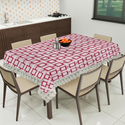 E-Retailer Floral 8 Seater Table Cover(Red, PVC)