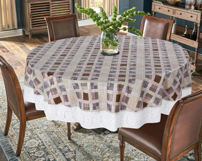 The Furnishing Tree Self Design 8 Seater Table Cover(Voilet, PVC)