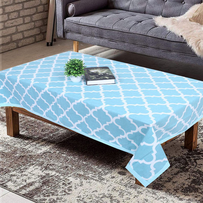 Texstylers Cotton 4 Seater Printed Table Cover(Sky Blue)