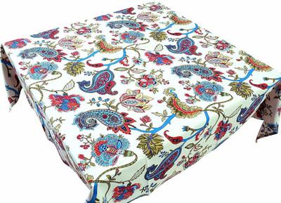 RajoDyana Cotton 4 Seater Self Design Table Cover(Blue)