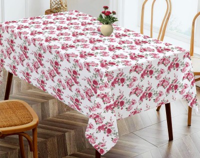 OASIS Printed 4 Seater Table Cover(White, Cotton)