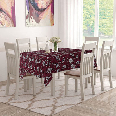 DPA Collection Abstract 6 Seater Table Cover(Maroon, PVC)