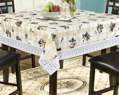 The Furnishing Tree Self Design 4 Seater Table Cover(Beige, PVC)