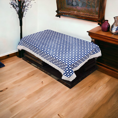 kashtu Embroidered 4 Seater Table Cover(Blue, Polyester)