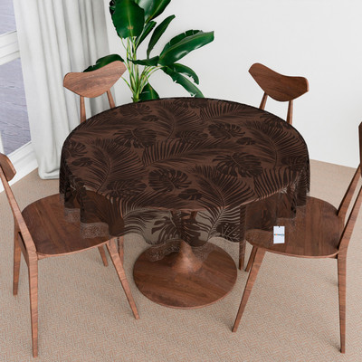 HOMESTIC PVC 4 Seater Floral Table Cover(Brown)