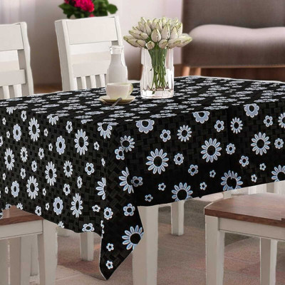 Jainco Decor Printed 6 Seater Table Cover(Black, PVC)