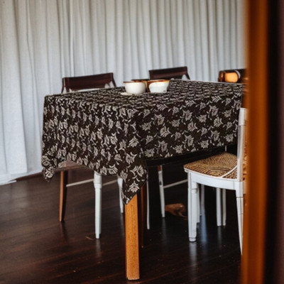 kashtu Printed 2 Seater Table Cover(Brown, Polyester)