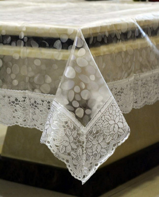 SHAVIN Geometric 4 Seater Table Cover(TRANSPARENT, PVC)