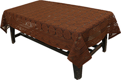 Jainco Decor Self Design 4 Seater Table Cover(Brown, Cotton)