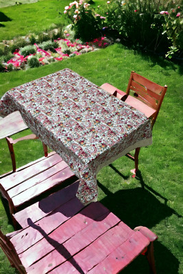 Mopak Decor Printed 2 Seater Table Cover(Orange, Polyester)