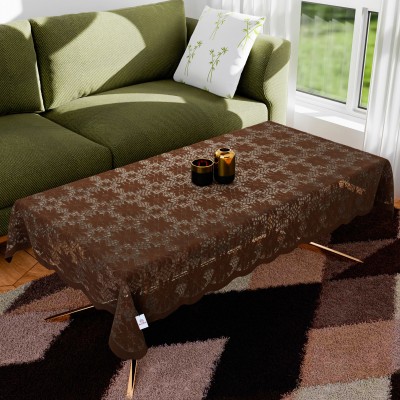 Heart Home Floral 4 Seater Table Cover(Brown, Cotton)