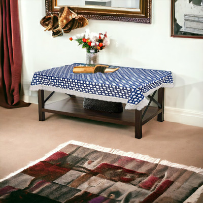Mopak Decor Printed 2 Seater Table Cover(Blue, Polyester)