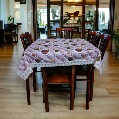 Mopak Decor PVC 6 Seater Floral Table Cover(Pink, Pack of 2)
