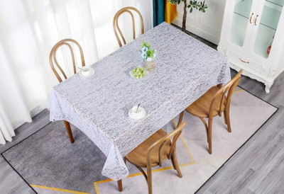 DELHI PVC CORP Printed 8 Seater Table Cover(White, Vinyl)