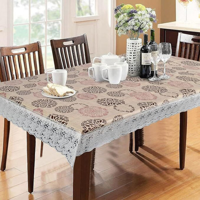 Creadcraft Solid 4 Seater Table Cover(Multicolor, Polyester)