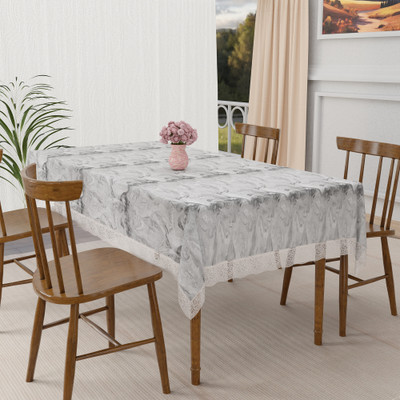KUBER INDUSTRIES Self Design 4 Seater Table Cover(Grey, PVC)