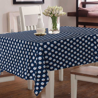 Jainco Decor Printed 6 Seater Table Cover(Blue, PVC)