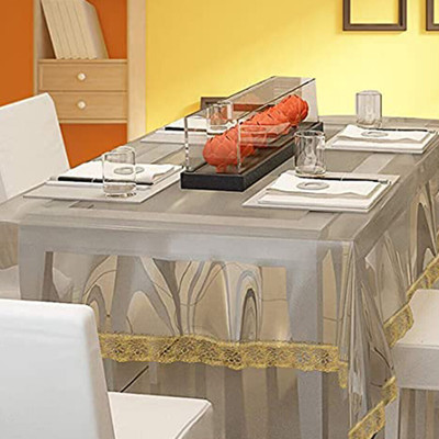 Dasvilla Solid 8 Seater Table Cover(Transparent, PVC)