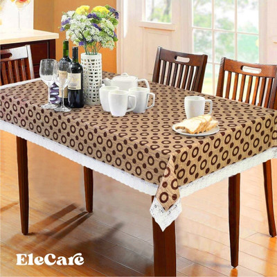 EleCare Printed 4 Seater Table Cover(Center table cover with white laisse, PVC, Plastic)