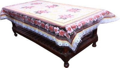 FORMONIK PVC 10 Seater Floral Table Cover(Pink)