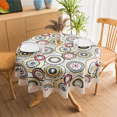 KUBER INDUSTRIES PVC 4 Seater Self Design Table Cover(White)