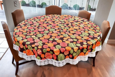 WIN WORLD PVC 8 Seater Geometric Table Cover(Multicolor)