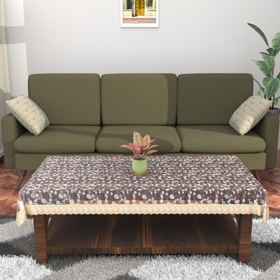 KUBER INDUSTRIES PVC 4 Seater Self Design Table Cover(Golden)