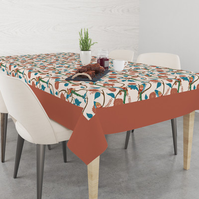 ASTITVA Printed 6 Seater Table Cover(Multicolor, Cotton)