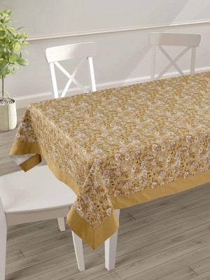 SWAYAM Floral 6 Seater Table Cover(Brown & Yellow, Cotton)