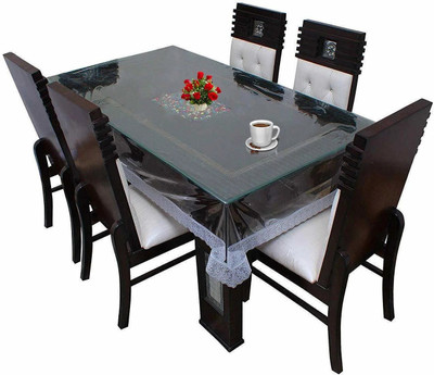 Dasvilla Self Design 6 Seater Table Cover(Silver, PVC)