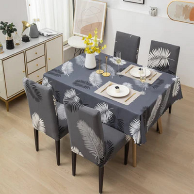 TURIYA Animal 6 Seater Table Cover(Grey, Polyester, Spandex, Pack of 6)