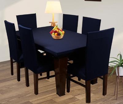 TURIYA Solid 4 Seater Table Cover(Blue, Polyester, Spandex, Pack of 4)