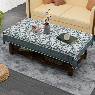 KUBER INDUSTRIES Self Design 4 Seater Table Cover(Grey, Velvet)