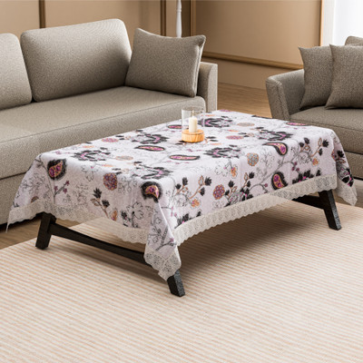 KUBER INDUSTRIES PVC 4 Seater Self Design Table Cover(Black)