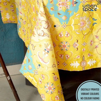 Urban Space Solid 6 Seater Table Cover(Heritage Yellow, Polyester)