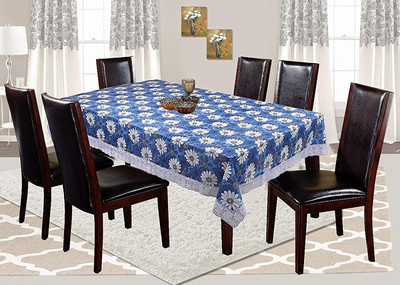 RMDecor Abstract 8 Seater Table Cover(Blue, PVC)