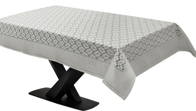 Bluegrass Floral 6 Seater Table Cover(Off-White, Polyester)