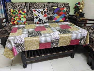 ZITIN Checkered, Printed 2 Seater Table Cover(Multicolor, PVC)