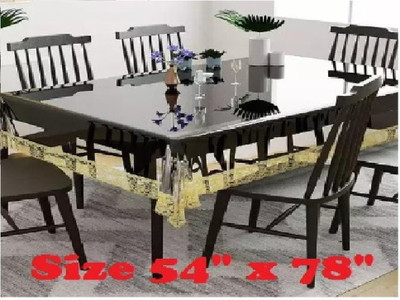 shivay Self Design 6 Seater Table Cover(Transparent, PVC)
