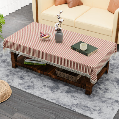 HOMESTIC Self Design 4 Seater Table Cover(Yellow, Maroon, Cotton)