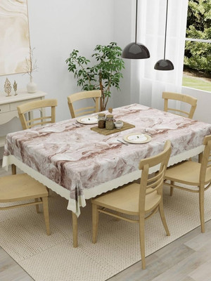iC ICONIC CHOICE PVC 6 Seater Printed Table Cover(Pink Marble)