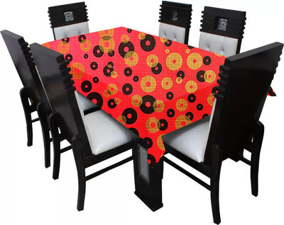 SLACXICO Printed 6 Seater Table Cover(Multicolor, PVC)