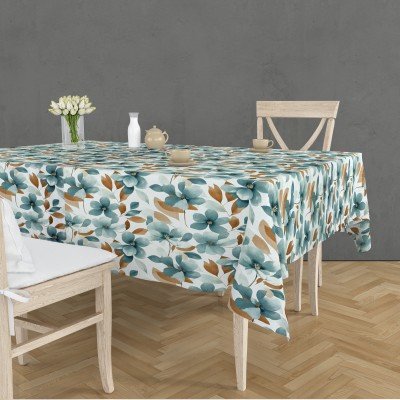 RRC Printed 6 Seater Table Cover(Green,White, Cotton)