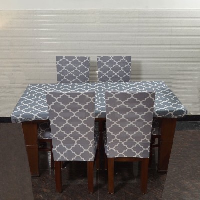 Eleganta Printed 4 Seater Table Cover(Grey, Polyester, Spandex)