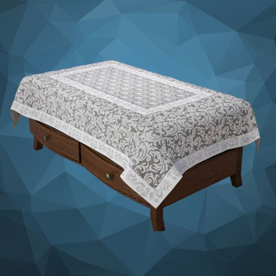 Shri Ganesh Handloom Checkered 4 Seater Table Cover(Silver, Cotton)