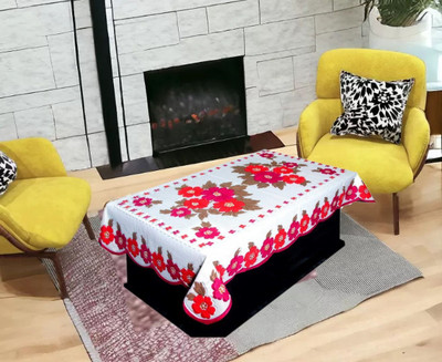 MANGERAM Checkered 2 Seater Table Cover(Pink, Cotton)