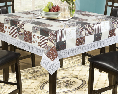 The Furnishing Tree Printed 8 Seater Table Cover(Grey, PVC)